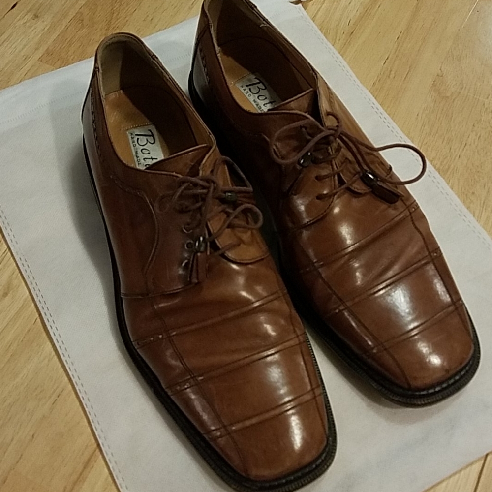 Bottino handmade brown leather lace-up formal dress shoes 11M